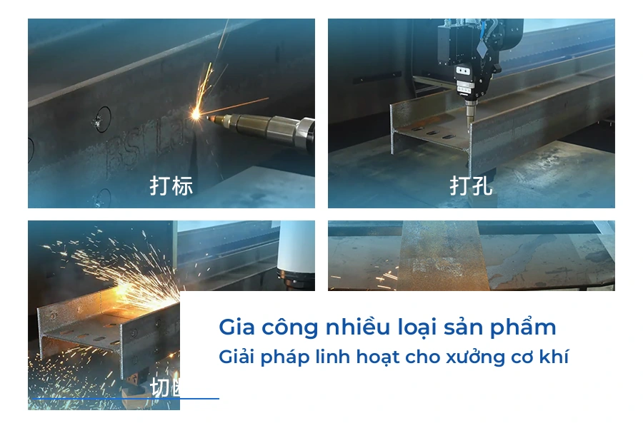 Máy cắt laser thép định hình dòng H cho kết cấu thép