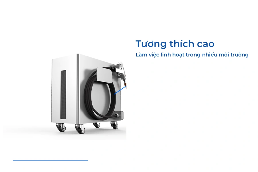 Cáp quang dài giúp máy hàn laser WH làm việc linh hoạt