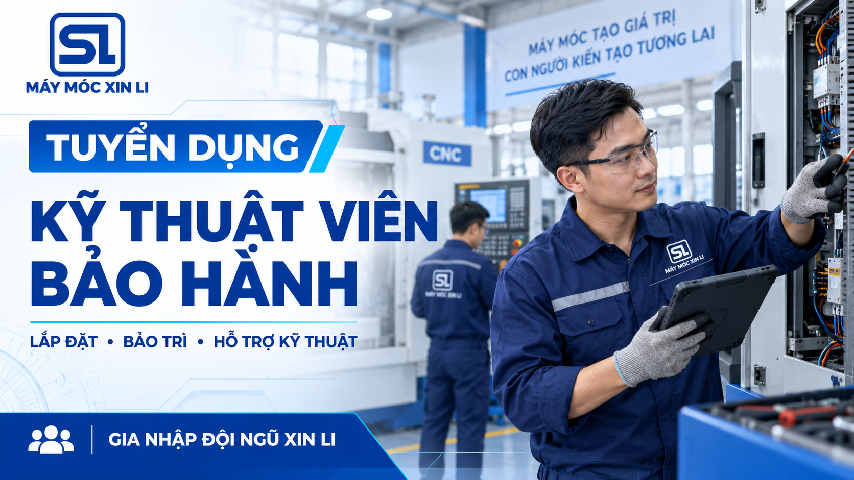 Ảnh bìa tuyển dụng kỹ thuật viên bảo hành Xinli